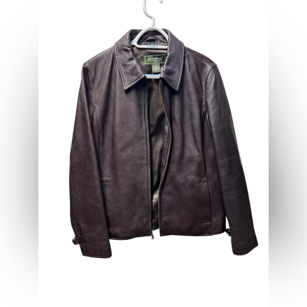 Eddie Bauer Men's Dark Brown Leather Jacket